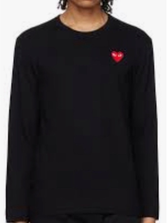 Comme des Garcons PLAY Tops - Comme des Garcons PLAY Black Long Sleeve Tee with Red Heart Logo
